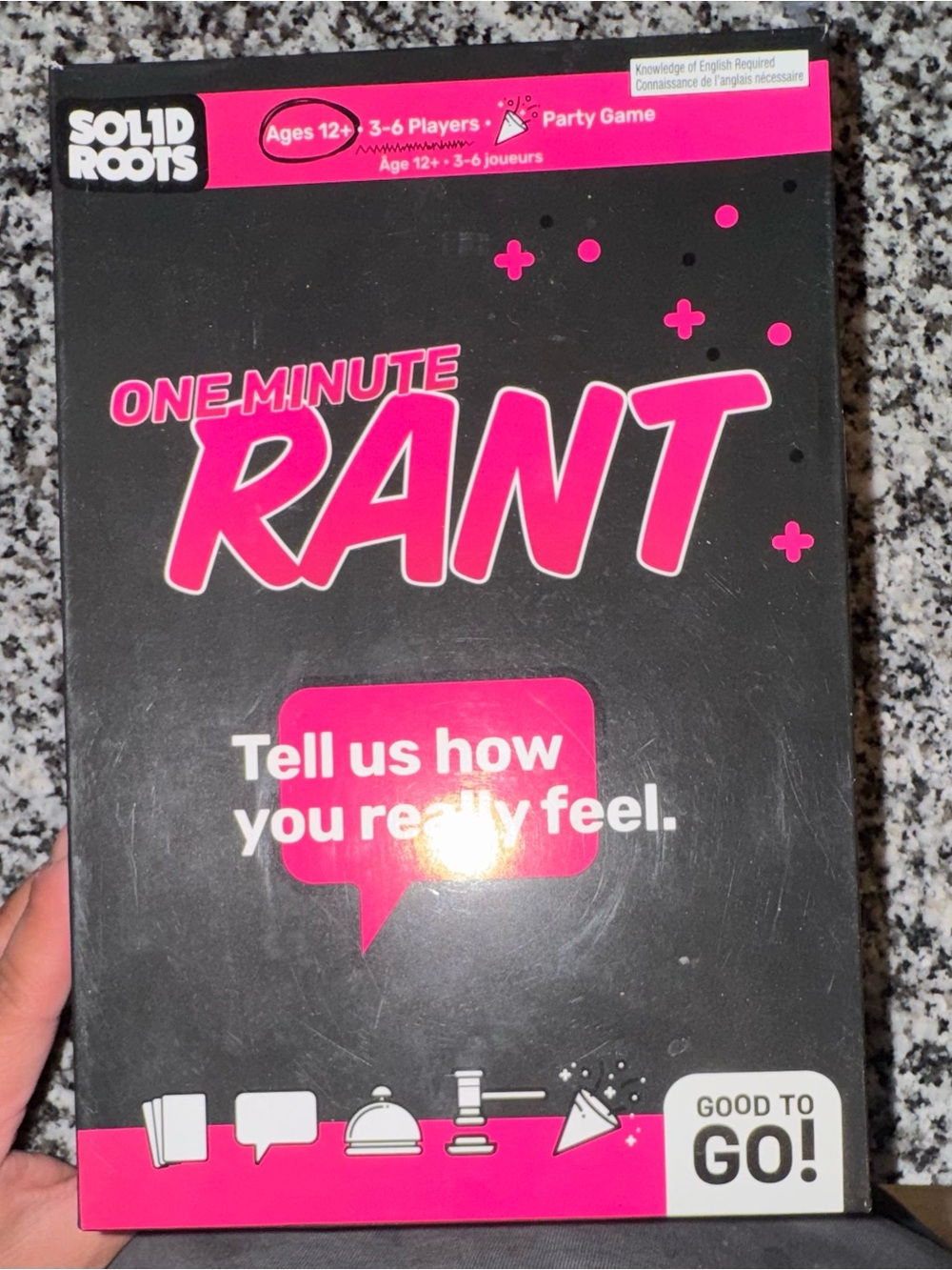 One Minute Rant Party Game - Black & Pink